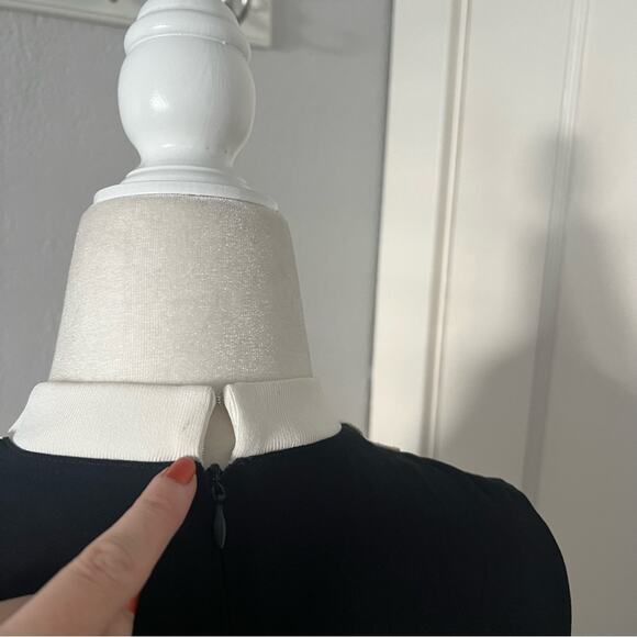 A.L.C. Black High Neck Crochet Panel Midi Dress - Picture 5 of 7